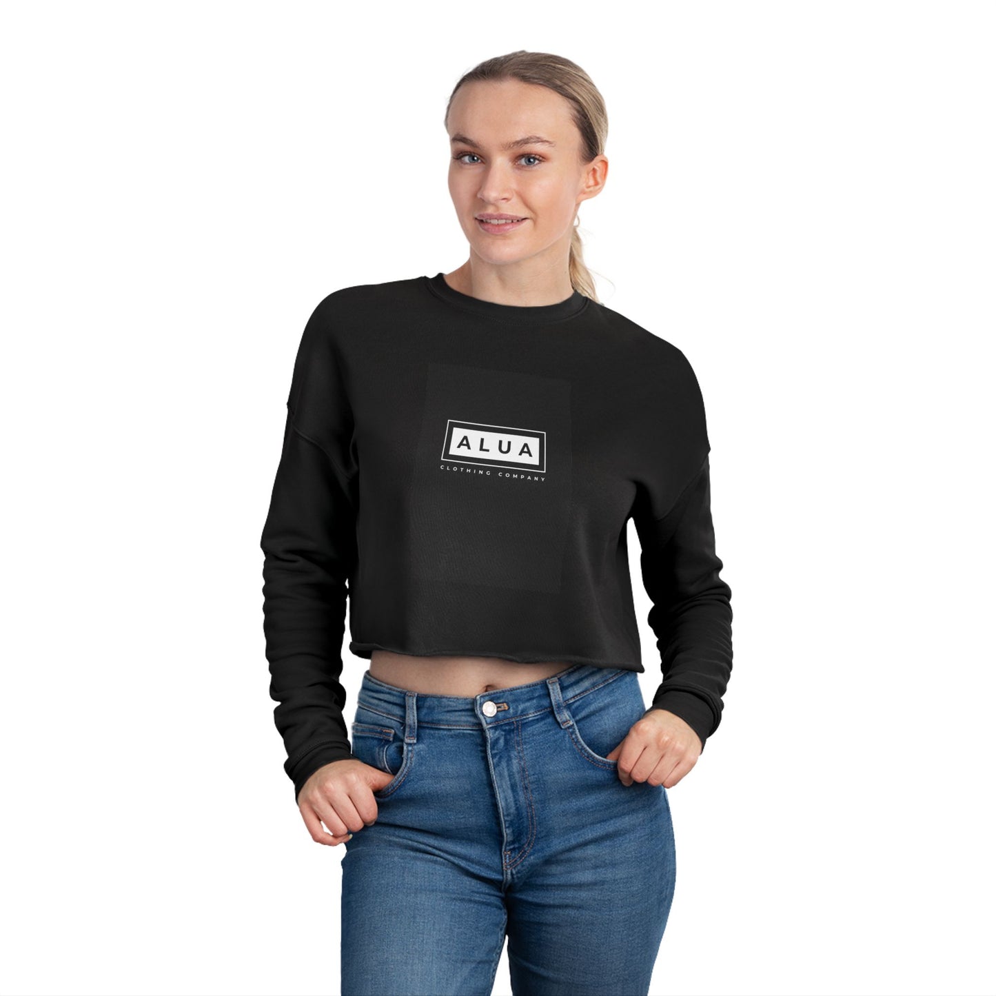 Chic Women's Cropped Sweatshirt with ALUA Design | Trendy Streetwear