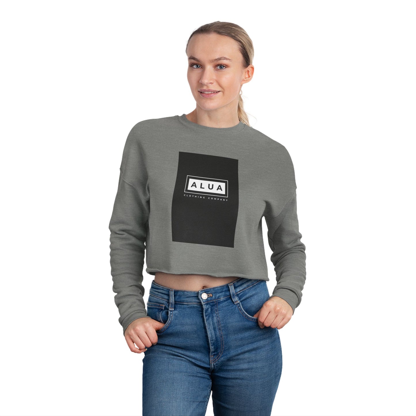 Chic Women's Cropped Sweatshirt with ALUA Design | Trendy Streetwear