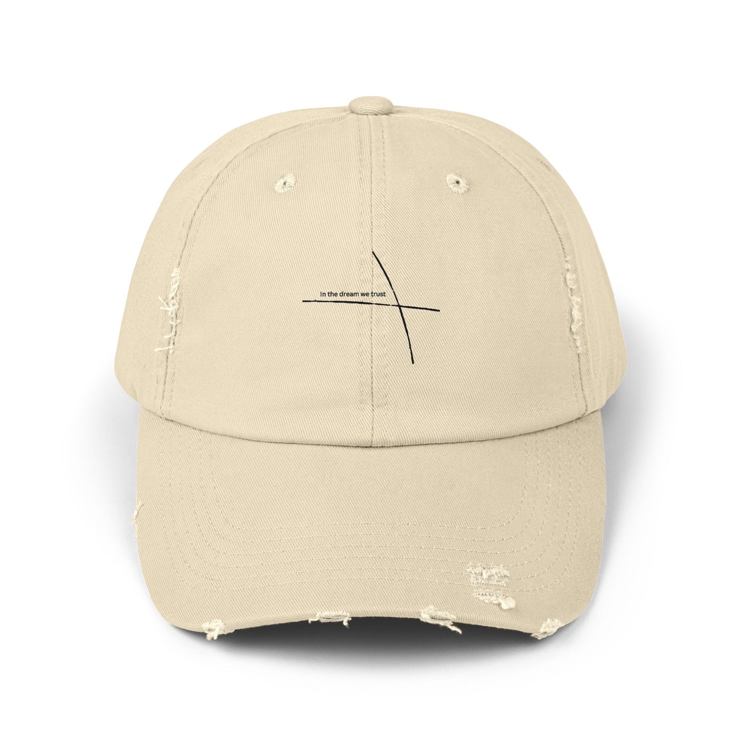 Unisex Distressed Cap - Minimalist Quote Hat for Casual Wear