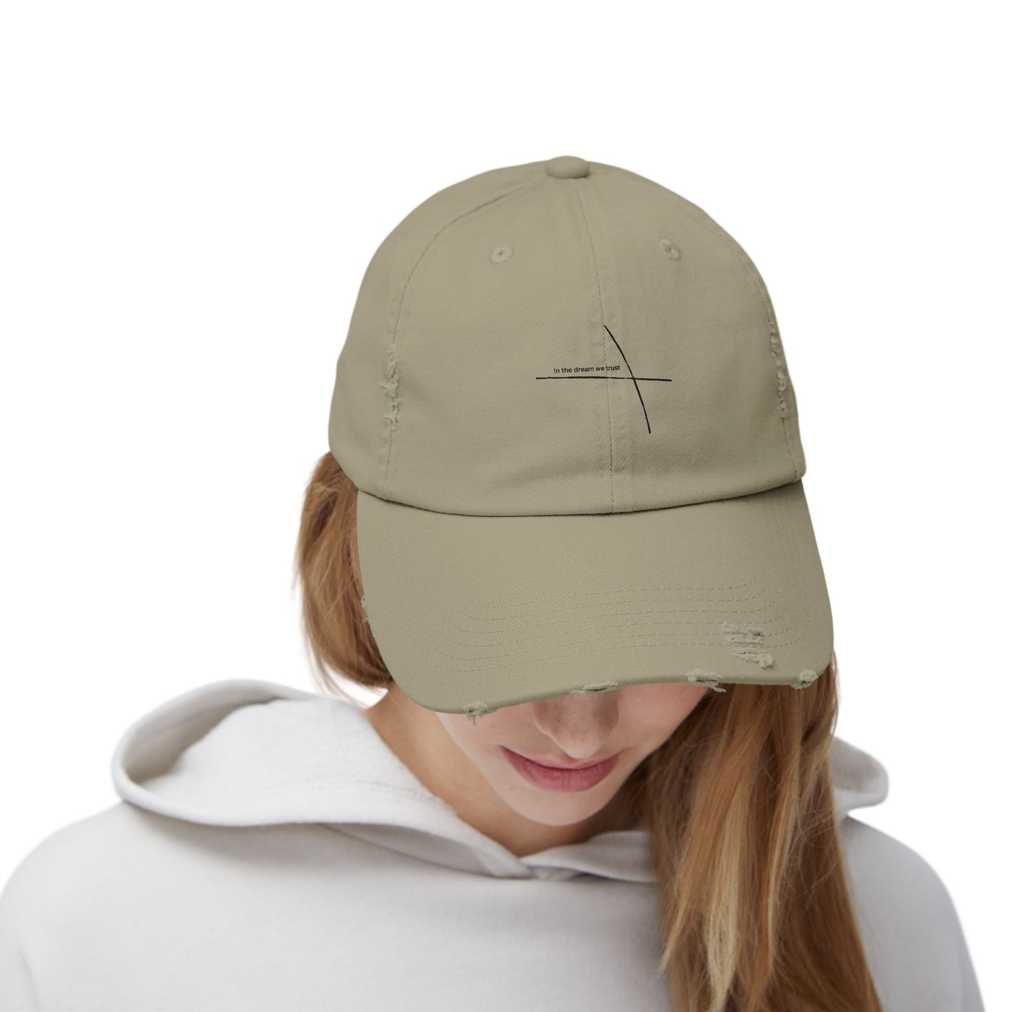 Unisex Distressed Cap - Minimalist Quote Hat for Casual Wear